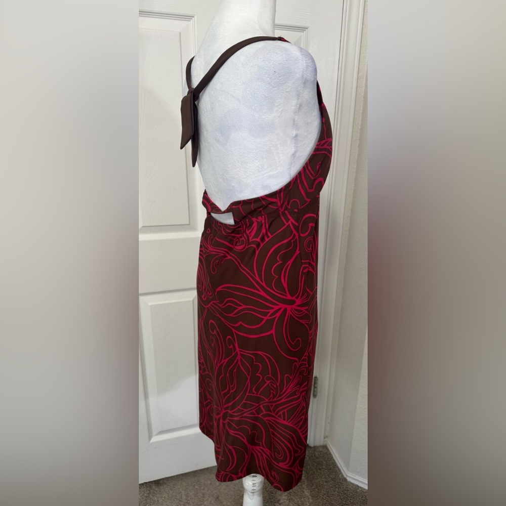 Athletes Brown Pink Halter Top Swim Dress Size Large - Picture 3 of 9